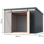 KOVINSKA VRTNA HIŠKA KARIBU IRIDIUM 3.5 ANTRACIT 290X292X213 - slika 2